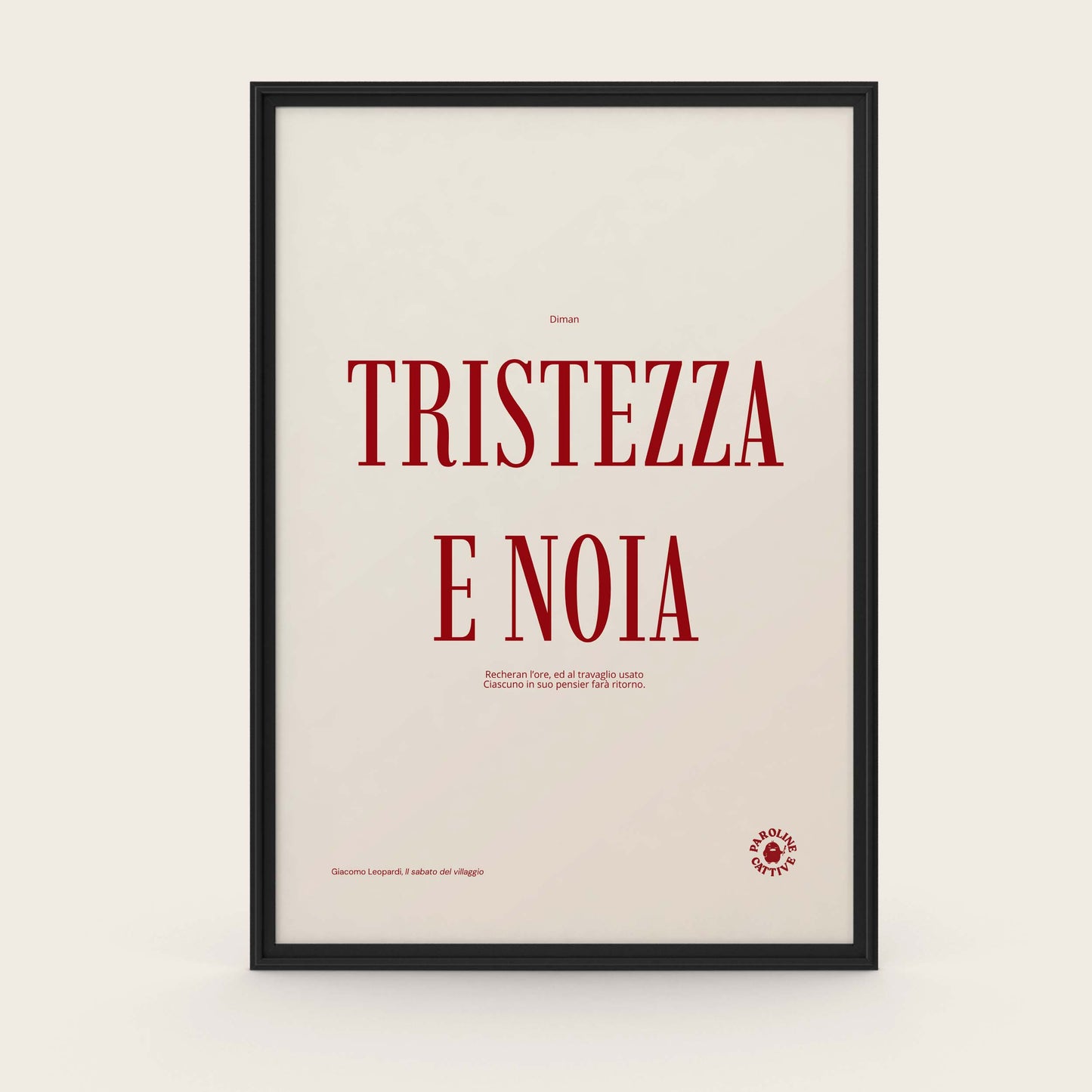 Tristezza e noia