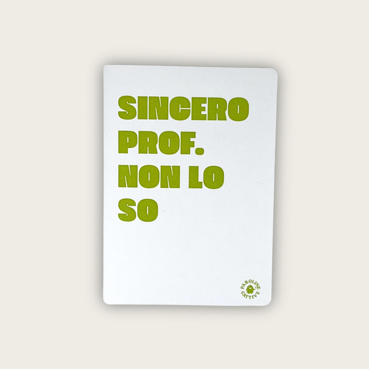 Quadernetto Sincero prof. non lo so