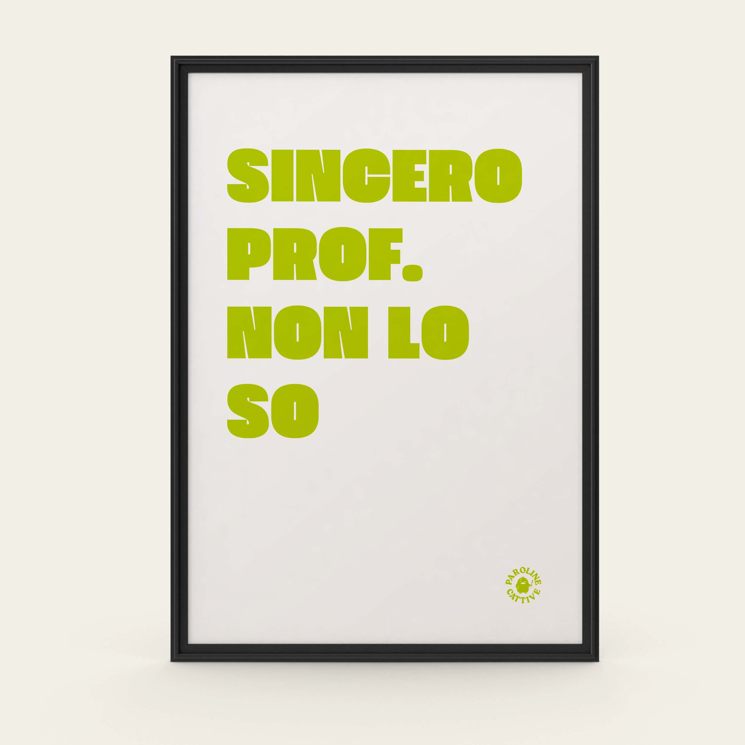Sincero prof. non lo so
